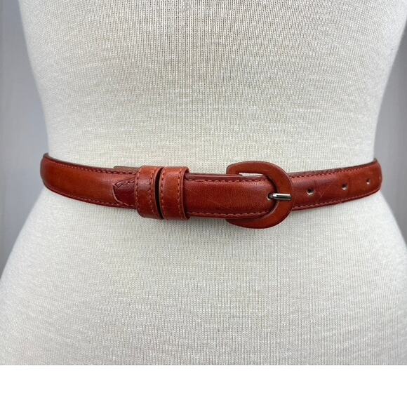 Pair Womens (S)(26) Vintage Leather Skinny Belts PALOMA PICASSO ASTOR Italy Lot - Picture 3 of 10